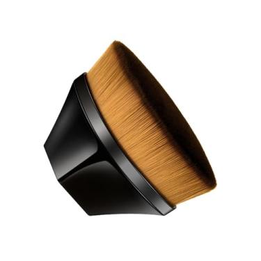 Imagem de Pincel de maquiagem Foundation Flat Top Kabuki Hexagon Face Blush (preto)