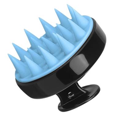 Imagem de Escova de xampu de cabelo e massageador de couro cabeludo para remoção de caspa, cerdas de silicone macias, para crescimento, confortável para todos os tipos de cabelo (azul)