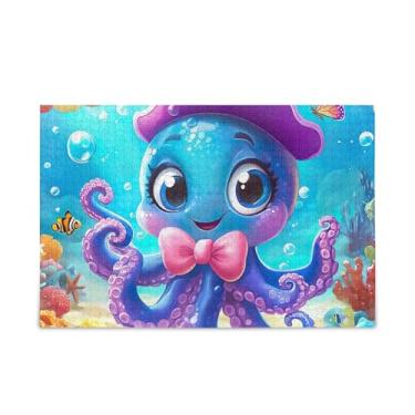 Imagem de 500-Piece Cute Blue Pirate Sea Creature Jigsaw Puzzles, Paper & Wood Composite Hard Puzzles for Adults with Storage Bag