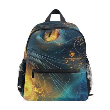 Imagem de GAIGEO Fantastic Cat Kitten Children's Backpack with Whistle, 2 Bottle Pockets, Lightweight, Pre School Backpack 10x4x12 In, for Ages 3-8