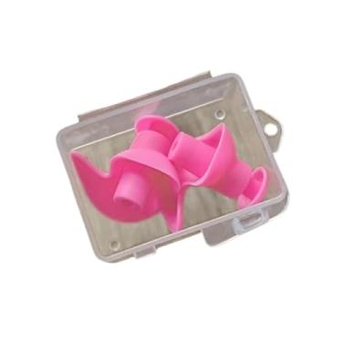 Imagem de Protetor de Ouvido para Natação Tampão Silicone Flexível Auricular Reutilizável Adulto Leve e Fácil de Transportar Adequado para a Praia e Piscina(3,Rosa)