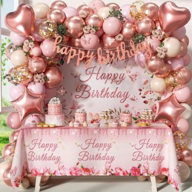 Imagem de Decorações de aniversário Vicduotex Rose Gold para mulheres e adultos