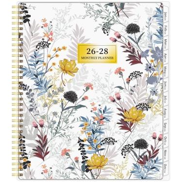 Imagem de Agenda mensal 2026-2028, agenda de 36 meses 2026-2028 de janeiro de 2026 a dezembro de 2028, 21 x 28 cm com abertura pautada, capa flexível, espiral encadernada, bolso, abas revestidas, notas e