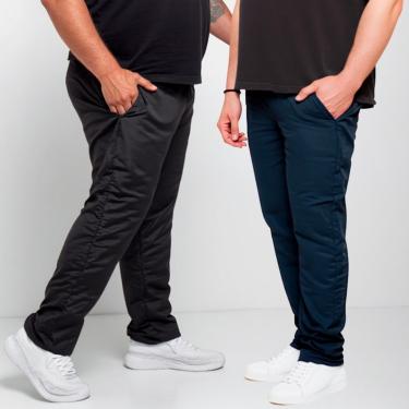 Imagem de Kit 2 Calça Masculina Tactel Plus Size Lisa Casual Esportiva Popular-Masculino