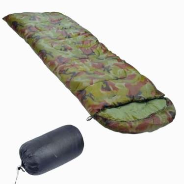 Imagem de Saco de Dormir，Camping，Possui Capuz Curvo e AlçA EláStica AjustáVel，Intervalo de Temperatura de 5 A 12 Graus，Adequado para Acampar e Fazer Caminhadas(Camuflado)