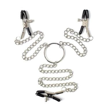 Imagem de Braçadeiras corporais, anel de aço inoxidável, ajustável, corrente sem perfuração, aço inoxidável para mulheres, joia corporal sintética, 3Clamps-Silver chain, liga metálica, Sem Pedra Preciosa