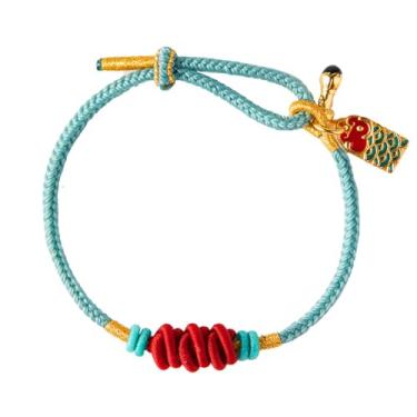 Imagem de JEVINDA Pulseira Tibetana da Sorte para Mulheres Pulseira de Amuleto da Sorte Trançada Bom Desejo Estilo Budista Pulseira de Pulso Ajustável Pulseiras de Corda Vermelha, One Size, Nylon, Sem Pedra