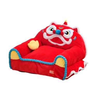 Imagem de predolo Sofá-cama para gatos, cama para animais de estimação, esconderijo com base antiderrapante e aquecimento automático, desenho animado, canil para