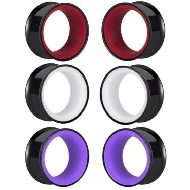 Imagem de DOEARKO 6 peças de alargadores de orelha em forma de coração de aço inoxidável oco duplo alargado alargador alargador túneis piercing corporal joia para mulheres homens 8 mm-19 mm, 14mm(9/16"), Aço