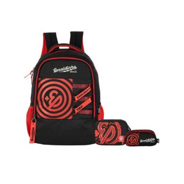 Imagem de Kit Enaldinho Mochila Costas + Estojo Box e Estojo Triplo - Luxcel, VE