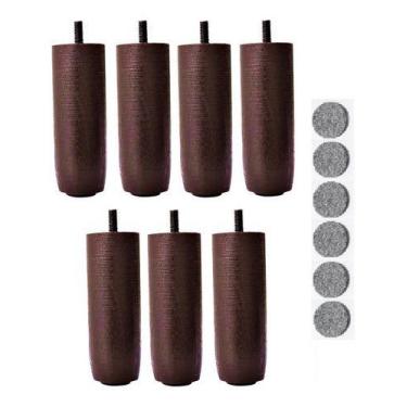 Imagem de 7 Pés 12cm Madeira Tdc Marrom Cama Box Ou Baú Casal C/feltro - Zoe & C