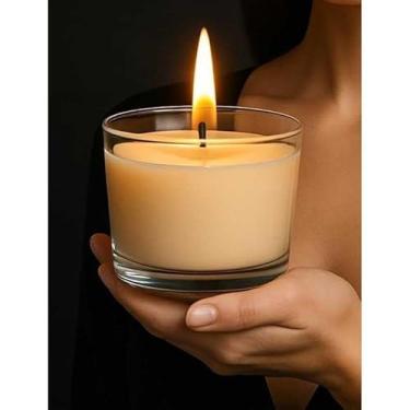 Imagem de Frasco de vidro de 150ml com tampa de madeira, adequado para velas perfumadas e velas artesanais. (Kit 24 unidades)