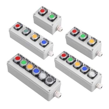 Imagem de BCMCBV Caixa à prova d'água para interruptor de botão com capa de proteção de botão Caixa de controle de reinicialização de energia 2-6 furos personalização (8 furos)