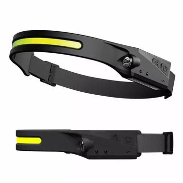 Imagem de Lanterna Led De Cabeça Profissional Recarregável Camping Pesca Pescaria Sensor De Movimento Preto