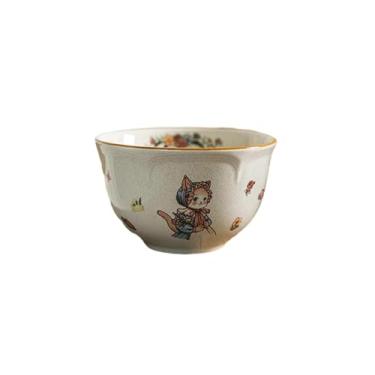 Imagem de Salada de cerâmica retrô coelho doméstico lazer ocidental - tigela de arroz de 11,4 cm