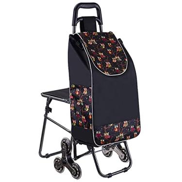 Imagem de Carrinho de compras dobrável de 6 rodas, carrinho de subir escadas, reboque impermeável sobe as escadas e puxa o carrinho, estilo cinco (estilo dois)
