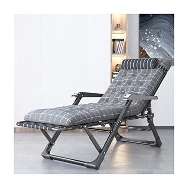 Imagem de ONDHGFBGB Cadeira reclinável à beira da piscina acolchoada para área externa, dobrável, portátil, ajustável, para acampamento, com travesseiro, massagem, apoio de braço, para banhos de sol, praia