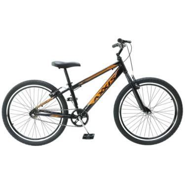 Imagem de Bicicleta Aro 24 Axxis Juvenil Quadro Alumínio Aro Aero Freio V-Brake (Preto/Laranja)