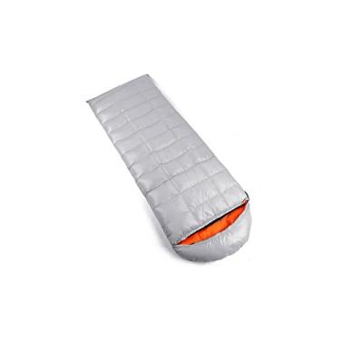 Imagem de Saco de dormir adulto tenda de acampamento ao ar livre ultraleve tipo envelope primavera outono saco de dormir (cinza laranja 400G)