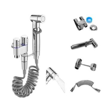 Imagem de Ducha Higiênica Portátil De Cobre Com Saída Dupla Para Vaso Sanitário 