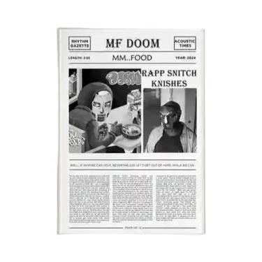 Imagem de Pôster De Arte Em Tela Da Banda De Hip Hop MF Doom, Decoração Estética