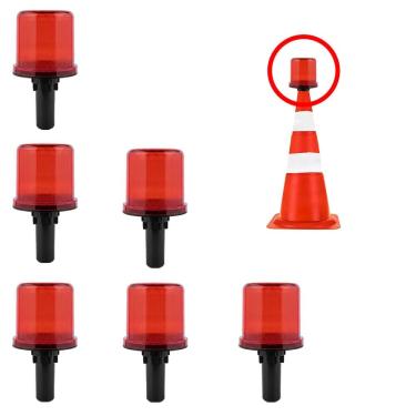 Imagem de Sinalizadores Viario Solar Kit 6 Sinalizacao Estrada Transito Rodovia Cone Alerta Emergencia Aviso