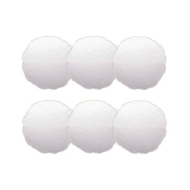 Imagem de Cj 6 Pratos para Sobremesa de Cristal Martelado Transparente C/Borda Dourada Taj 20cm Wolff