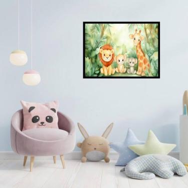 Imagem de Quadro Decorativo Animais Baby Floresta - 50X70Cm
