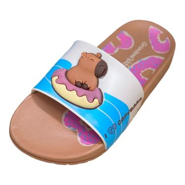 Imagem de Chinelo Slide Infantil Menina Leve Capivara Grendene Kids