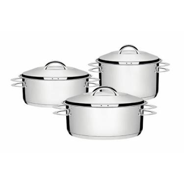Imagem de Jogo de Panelas Tramontina Solar 3 Peças Aço Inox Fundo Triplo
