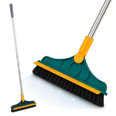 Imagem de Rodo Vassoura 2 em 1 Esfregão de Limpeza Multifuncional Limpa Cantos e