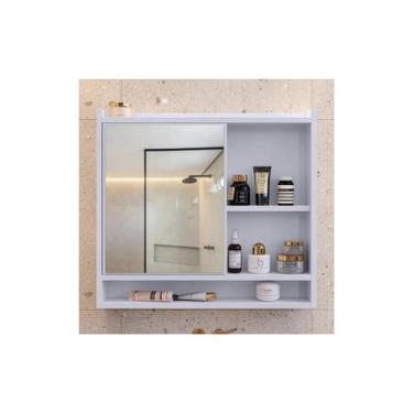 Imagem de Espelheira Armarinho Banheiro Armário Suspenso Prateleira - RPM Móveis