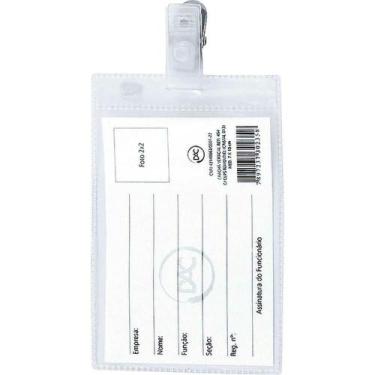 Imagem de Crachá Vertical c/Presilha Removível 10x7cm 50unid - Dac