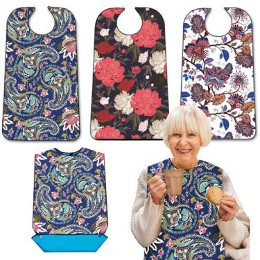 Imagem de Babadores para adultos EpoBob EpoBob, pacote com 3, com coletor de mig