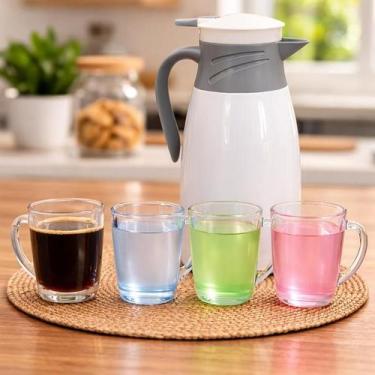 Imagem de Jogo Garrafa Térmica 1L Victoria com 4 Canecas Elegante - Sem Marca