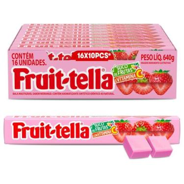Imagem de Bala Mastigável Fruit-Tella Morango 40g 16 Unidades 640g - Fruittella,