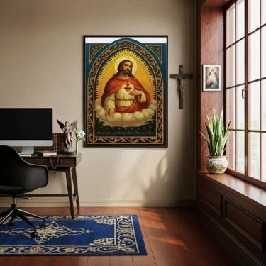 Imagem de Quadro Sacro Coração de Jesus  - 70x50cm