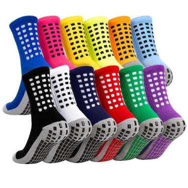 Imagem de Kit 3 Meião De Algodão Juvenil Futebol Cano Longo Antiderrapante Gross