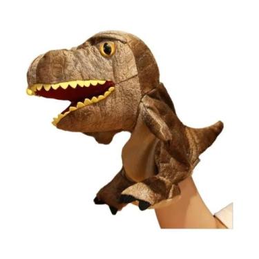 Imagem de Fantoches De Mão De Dinossauro De Pelúcia: Triceratops, Tiranossauro, 