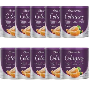 Imagem de Kit 10X Colágeno Skin - 300g Tangerina - Sanavita-Masculino