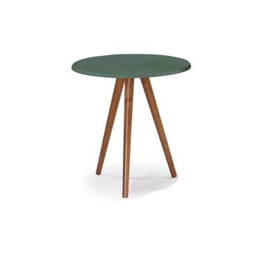 Imagem de Mesa de Apoio Pequena Tripé Pé Palito Hannover - Verde Musgo/Imbuia Glazer