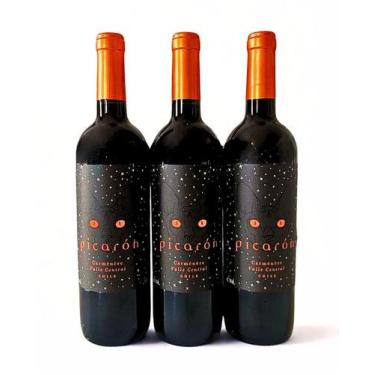 Imagem de 3 Vinhos Tintos Secos Chilenos Picarón Carmenere 750ml