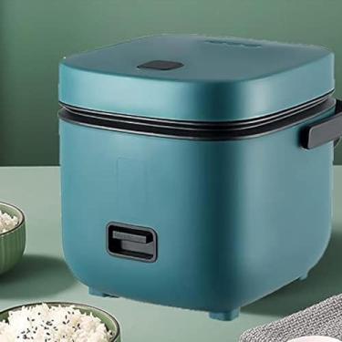 Imagem de Panela de arroz perfeita pequena para 2, panela de arroz japonês 1,2 litro, panela de arroz sem pau com vapor, branco verde