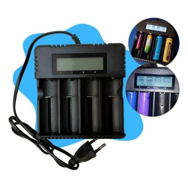 Imagem de Carregador Baterias LCD Bivolt 26650 18650 Tecnologia Inteligente - En