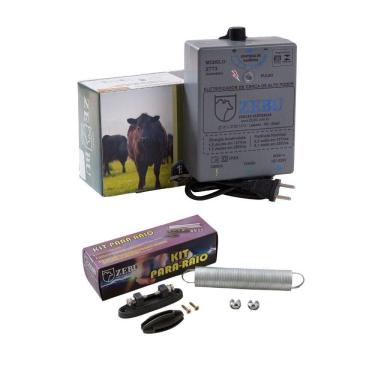 Imagem de Eletrificador Cerca Elétrica Para Pequenas Propriedades 2.500m 2TT3 Bivolt + Kit Para-raios - Zebu