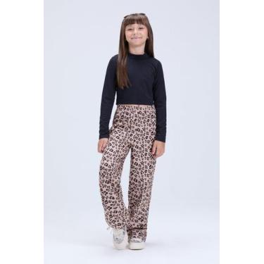 Imagem de Conjunto Infantil Feminino de Inverno Cropped e Calça Oncinha - Vida C