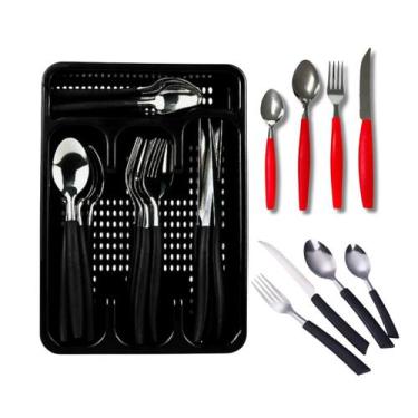 Imagem de Jogo de Talheres Gaveteiro Organizador 25 peças Cozinha Mesa Completo 