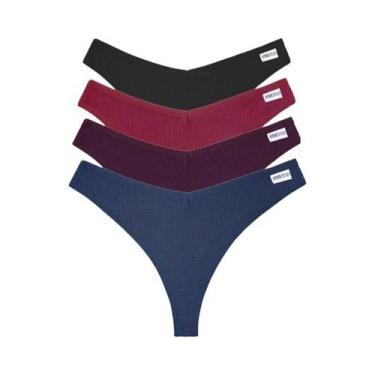 Imagem de Conjunto De Calcinhas De Algodão Waffle Para Mulheres, Sexy, Com Cintu