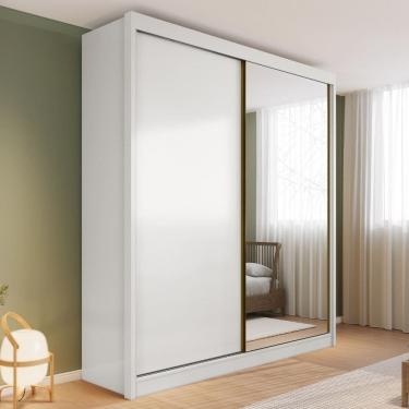 Imagem de Guarda Roupa Solteiro com Espelho 2 Portas de Correr Em MDF Trento Conquista Moveis