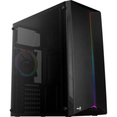 Imagem de Gabinete Gamer Aerocool Split Preto Rgb Lateral Vidro